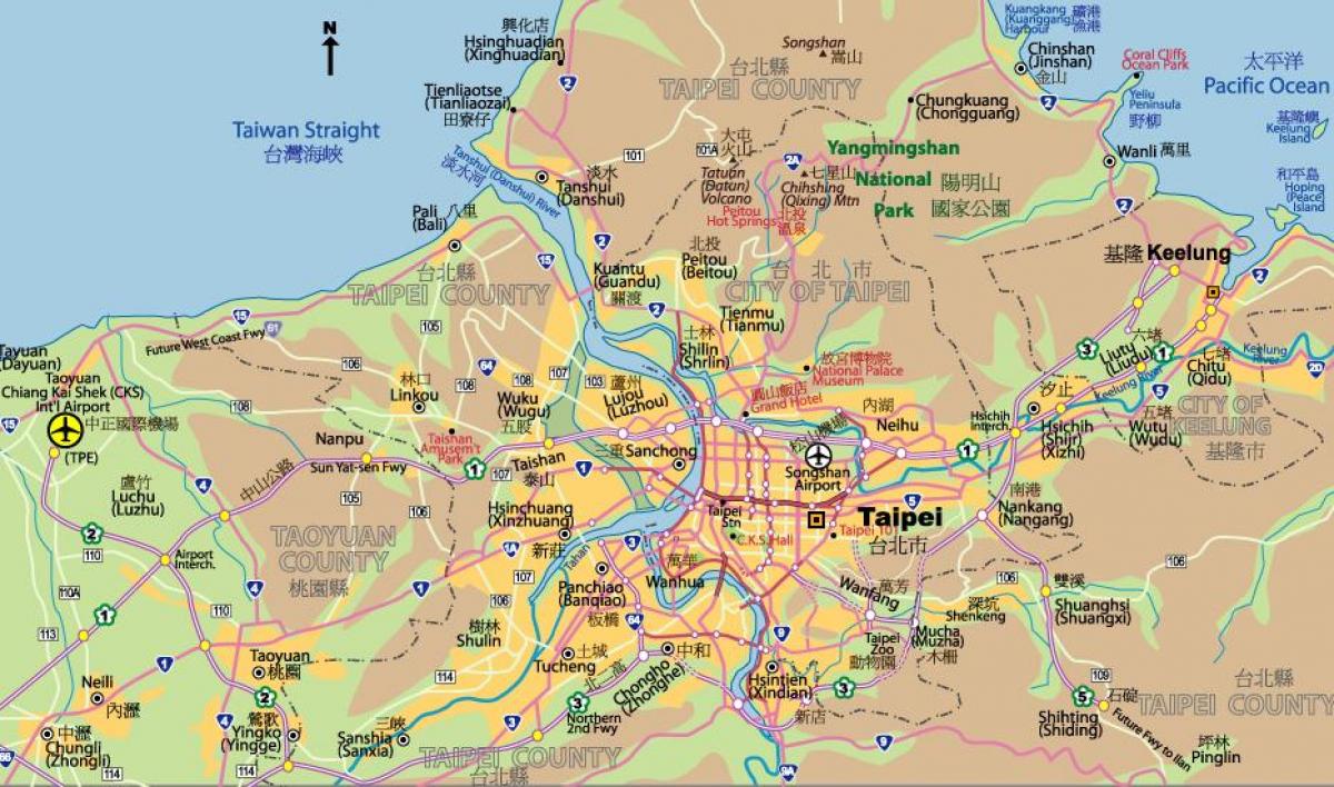 Taipei hiriaren mapa