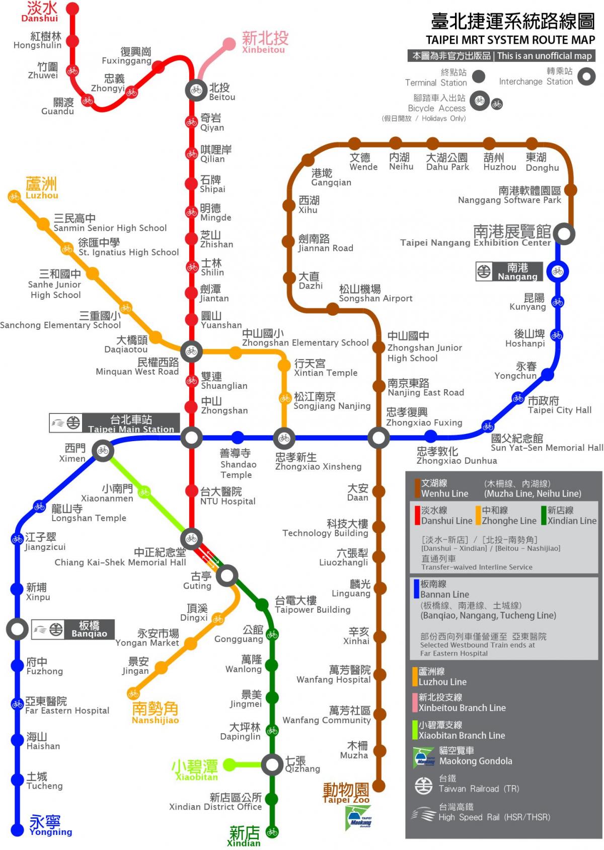 thsr Taipei geltokia mapa