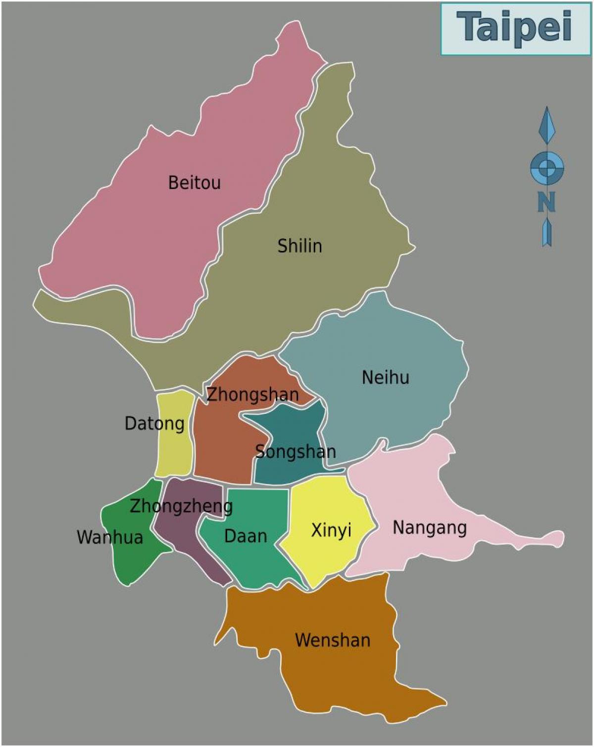 Taipei city auzoan mapa