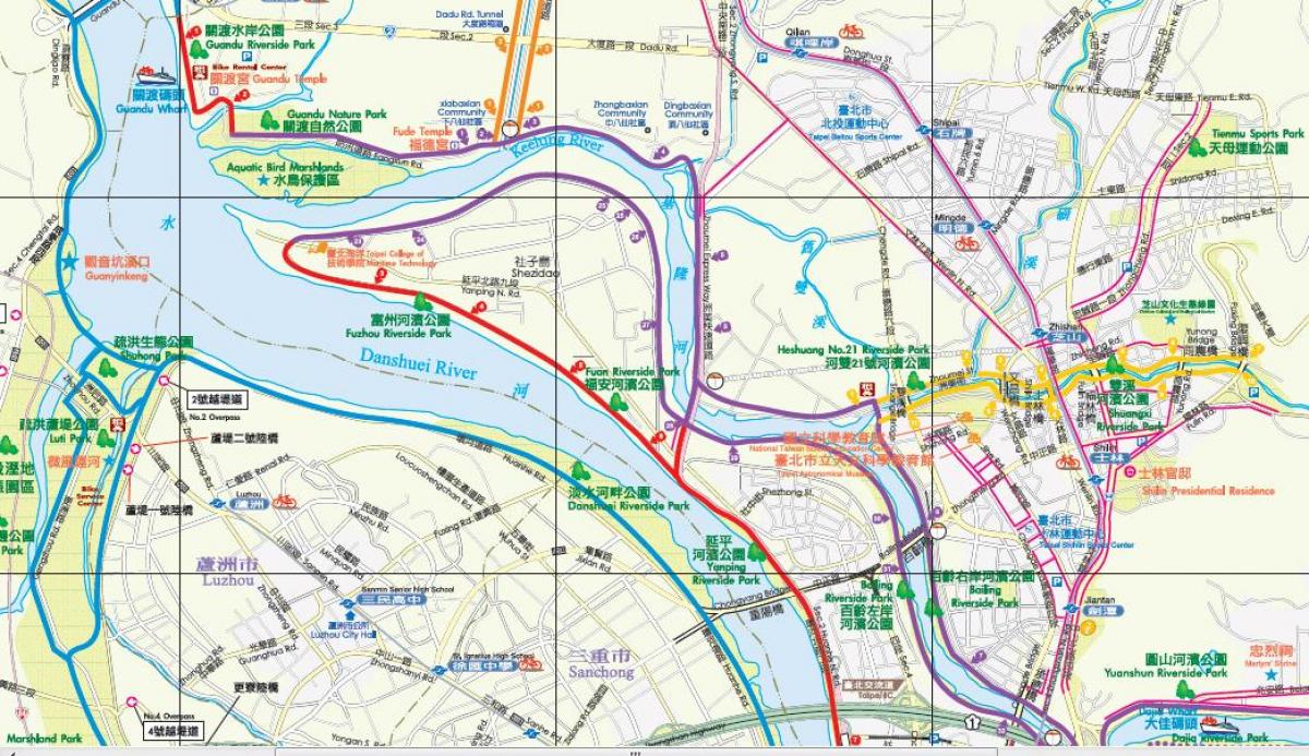 mapa Taipei bizikleta bidea