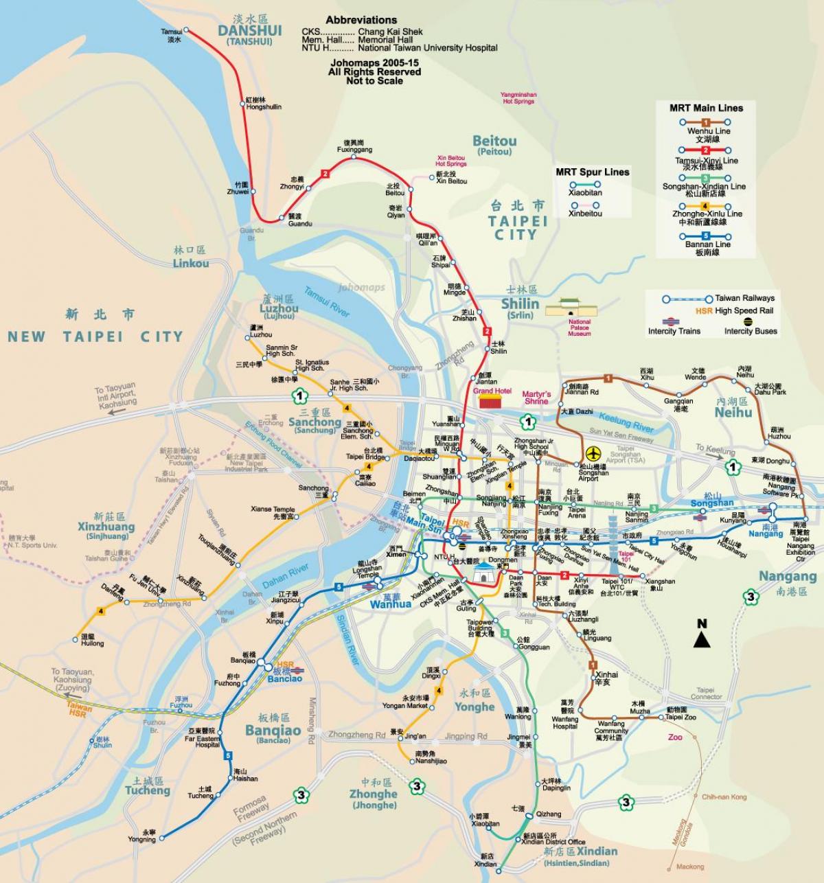 mapa Taipei errepidea