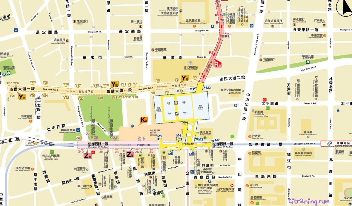 mapa Taipei lurpeko mall