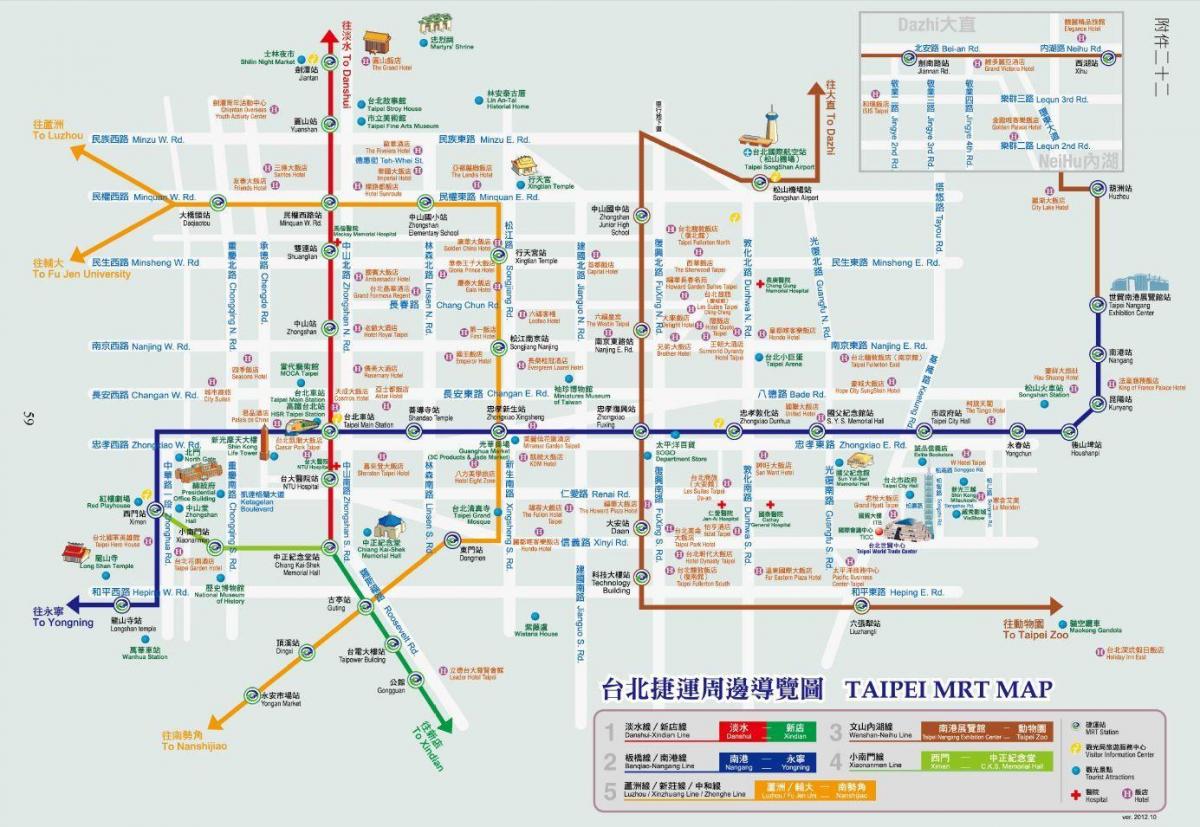 Taipei mar mapa turismo-lekuak
