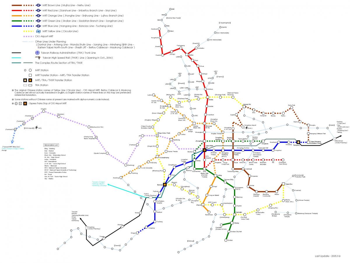 Taipei trenbide-mapa