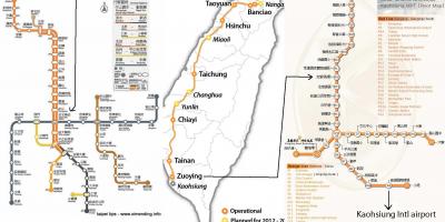 Mapa Taipei abiadura handiko trenbide geltokia